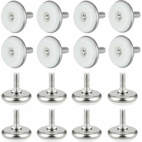30 PCS Pieds de Meubles Réglables Vis de Régulation Ronde M6 Filetage Pieds de Nivellement Pieds Réglables en Hauteur (Blanc)-Fei Yu (1/4)
