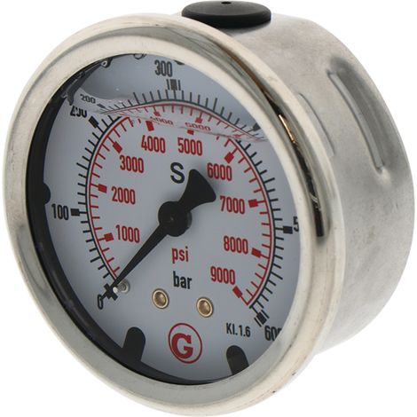 Manometro con attacco posteriore G 1/4 di pollice 600 bar 63 mm (1/3)