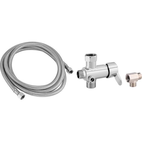 Valvola deviatrice in ottone per acqua calda/fredda – adattatore a T flessibile – bidet, lavabo, WC