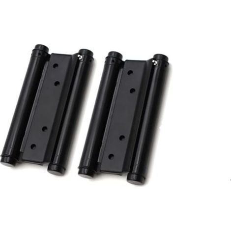 1 paire de charnières de porte à deux vantaux en acier inoxydable, noir, 76 mm