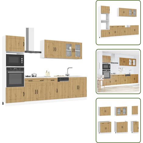 vidaXL 7-tlg. Küchenschrank-Set Kalmar Artisan-Eiche Holzwerkstoff (1/5)