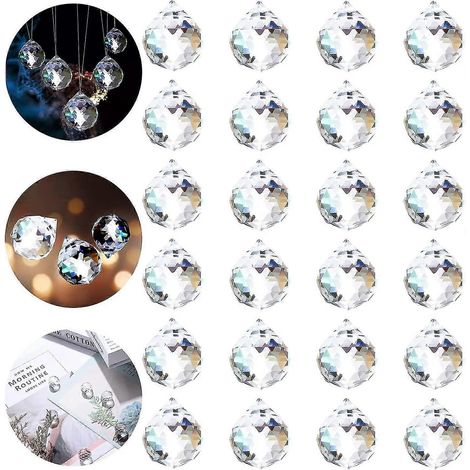 Cristal capteur de soleil 10 pièces Boules en verre Lustre Prismes Pendentifs Pièces Arc-en-ciel Décor DIY (1/5)