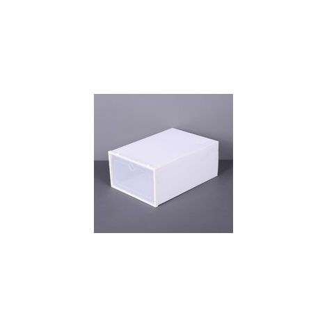 Boîte à Chaussures Épaissie, Rangement Transparent avec Rabat, Étagère en Plastique Blanc, Organisateur Empilable pour Entrée (1/4)
