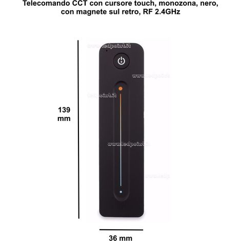 TELECOMANDO NERO CON MAGNETE MONOZONA PER CONTROLLO RICEVITORI CCT RF 2.4MHz (1/2)