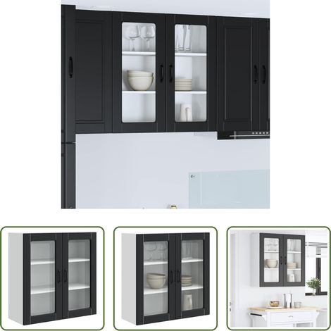 vidaXL Küchenregal - Küchenschrank mit Regal Schwarz 80 x 31 x 80 cm Holzwerkstoff (1/5)