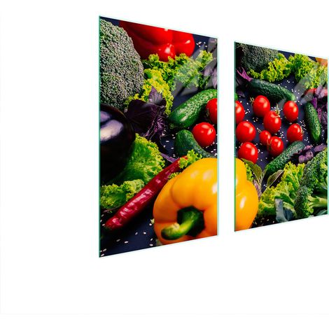 PLACA PROTECTORA DE VIDRIO PARA COCINA 65x52 VERDURAS (1/5)
