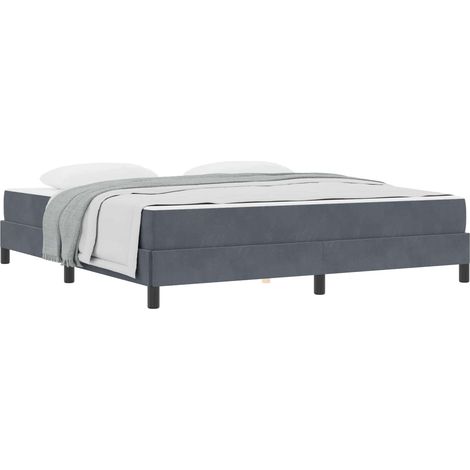 Maison Exclusive - Letto a molle con materasso Grigio scuro 180 x 210 cm Tessuto