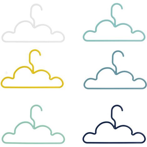 Lot de 6 cintres enfant NUAGE multicolore