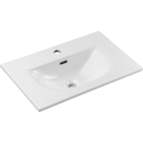 Vasque à encastrer 60cm en Céramique Blanc Brillant - Altis - L 61 x P 40 x H 15 cm - Livraison gratuite