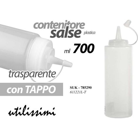 Bottiglia Dispenser per Salse Maionese Ketchup Trasparente 700 ml