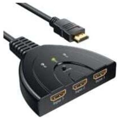 HDMI Switch 1080P, 3 Port HDMI Switch HDMI Switch Selector Manual Splitter 3 Input to 1 Output HDMI Switcher Full HD1080p/3D Supported with High Speed Cable (1/4)