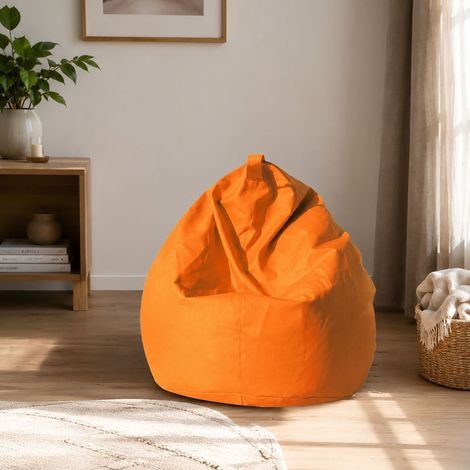 Dmora Pouf élégant, couleur orange, Dimensions 80 x 120 x 80 cm (1/4)