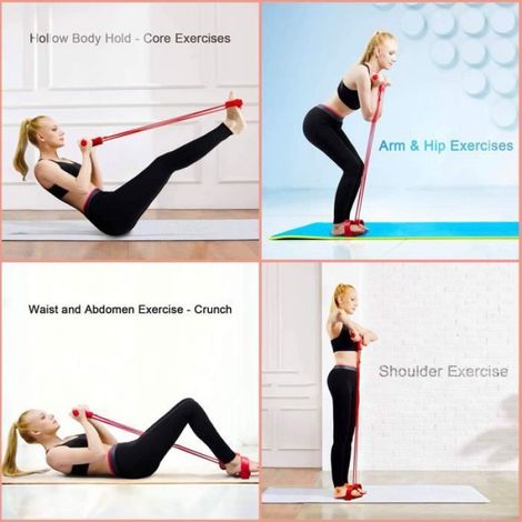 Multifonction Bandes d'exercise, Sit-ups Bodybuilding Expander Bandes, Élastique Fitness Tubes avec Pédales Poignées Cordes à