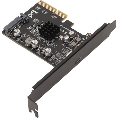 Carte PCIe vers USB 3.2 pour PC de bureau, transmission SATA 20 Gbit/s, connecteur d'alimentation SATA 15 broches plaqué or (1/5)
