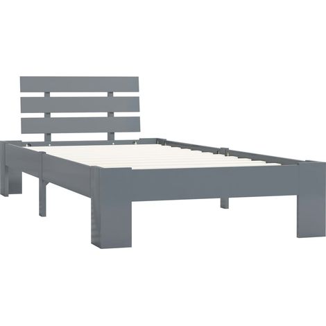 Maison Exclusive - Massivholzbett Grau Kiefer 100x200 cm