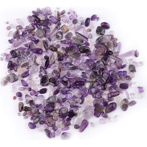 Ulisem 100g Tumbled Stone, Small Packets of Crushed Natural Quartz Crystal (Purple) (1/4)