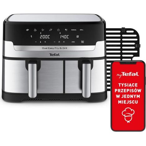 Tefal Dual Easy Fry & Grill EY905D acier inoxydable 8,3 L