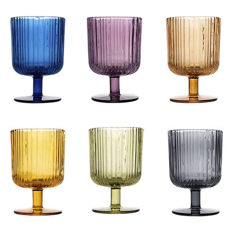 Set 6 calici Lyric H&H cl. 26 in vetro colori assortiti