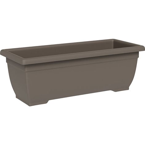Vaso Rettangolare a Cassettone Indoor e Outdoor Tera Tora Sand 60x25 cm in Plastica Sabbia
