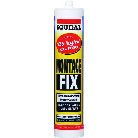 Mastic colle Montage Fix - Blanc 310 ml - Soudal (1/3)