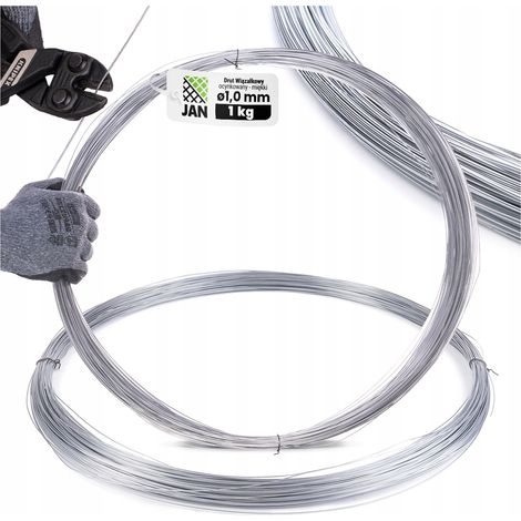 Fil de ligature souple galvanisé pour jardin, 1 mm, 162 m, 1 kg, pour grillage