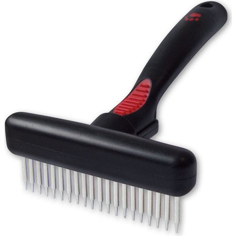 Etrille magique IdealDog pour chien à poils longs – 20 dents rotatives et rétractables – Manche ergonomique antidérapant – Chadog