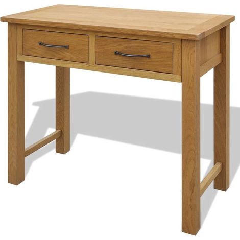 Maison Exclusive - Frisiertisch mit Hocker Massivholz Eiche (1/5)