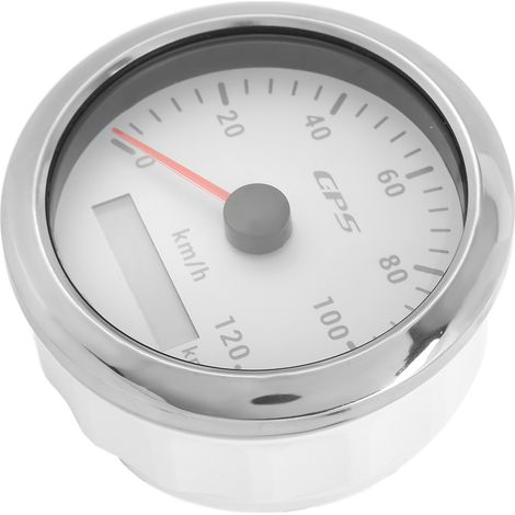 Compteur de vitesse GPS marin 85mm 120km/h avec odomètre, rétroéclairage 7 couleurs pour bateau, voiture, camping-car, yacht - Blanc (1/5)