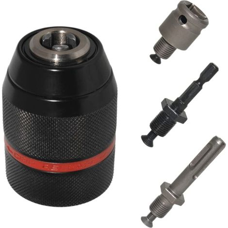 Bohrfutter, 1/2-20 UNF Bohrfutter, selbstspannendes Bohrfutter, 1,5-13 mm Bohrfutter, Schnellspannbohrfutteradapter, SDS-Bohrfutter, geeignet für viele Arten von Bohrern (4) (1/4)