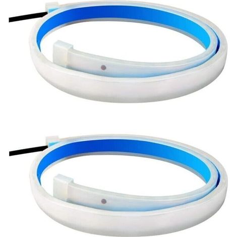 Lot de 2 Bandes de Feux de Jour à LED Haute luminosité, Clignotants pour Voiture, SUV, Camping-Car, fourgonnette, Camion, lumière Bleue et Jaune (1/4)