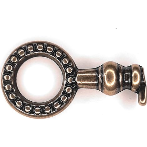 fausse clé de serrure meuble perlé ancien décoration rustique vintage clef zamak (1/3)