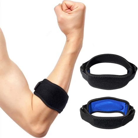 Bandage pour coude, épicondylite, lot de 2, pour joueurs de tennis et golfeurs, avec coussinet de compression EVA confortable pour soulager la douleur liée à l'épicondylite. (1/5)
