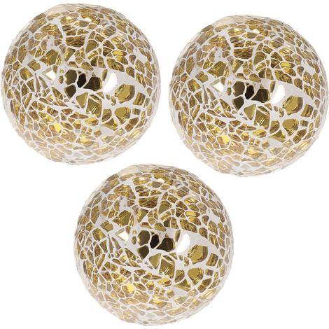 3pièces Boules Décoratives Verre Craquelé Sphères pour Centre de Table Décoration de Salon Boules pour Remplir Les Bols Accessoires de Mariage (1/5)