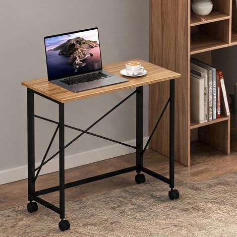 Bureau eiche en mDF acier 80 x 40 x 75 cm (1/5)