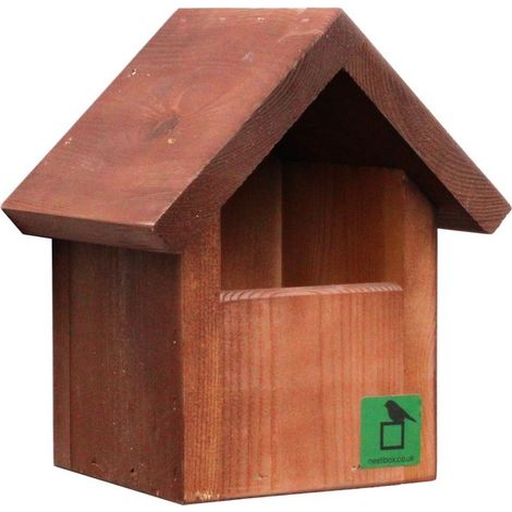 Open Fronted Apex Bird Box - European Softwood - L16.5 x W20 x H23.5 cm