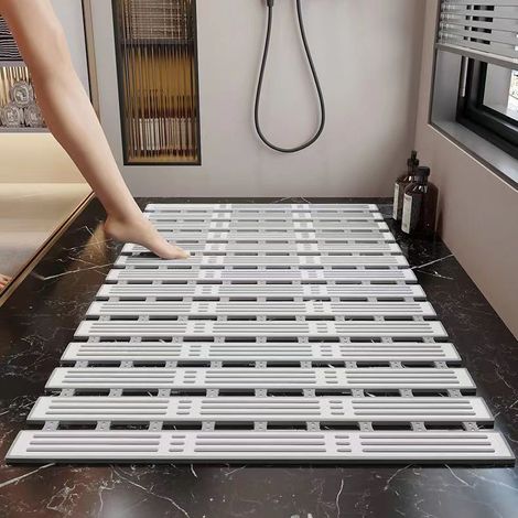 Tapis Bain Antidérapant 90x40cm Ventouses, Anti-Moisissure Douche (1/4)