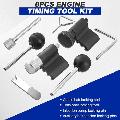 Kit de calage moteur distribution diesel - Outils de calage distribution de soupape blocage du vilebrequin Compatible avec A2 / A3 / A4 / A6 1.2 1.4 1.9 2.0 TDI PD (1/4)