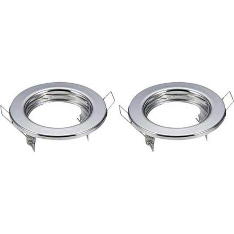 VT-778-CH Support spot encastrable GU10 et GU5.3 rond couleur chrome bote de 2 supports spot - 3586 (1/5)