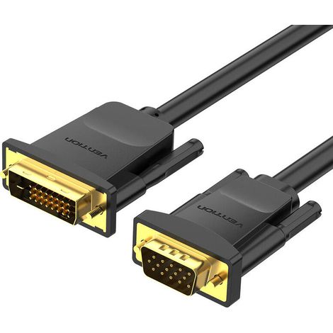 Cable Conversor Vention EABBG/ DVI Macho - VGA Macho/ 1.5m/ Negro (1/2)