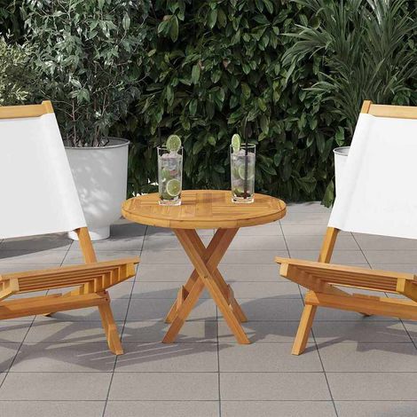 Dessus de table Bois de teck solide Rond 2,5 cm 50 cm (1/5)
