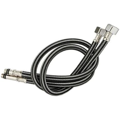 Tuyau d'arrivée d'eau pour robinet - Fil d'acier de 60 cm, lot de 2, lot de 2 tuyaux tressés en nylon et acier inoxydable G1/2'' (1/4)