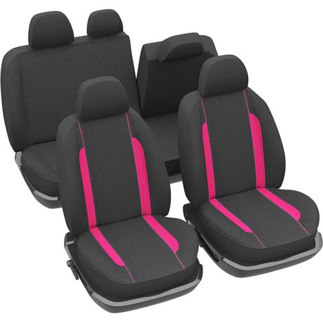 Jeu complet de housses universelles - Housses de sièges anti-dérapantes - Lavable - Voiture/Auto - Rose (1/4)