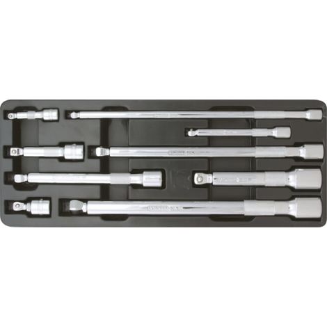 KS TOOLS 1/4"+3/8"+1/2" CHROMEplus Kit de rallonges à rotule 9 pièces - 918.0009 (1/3)
