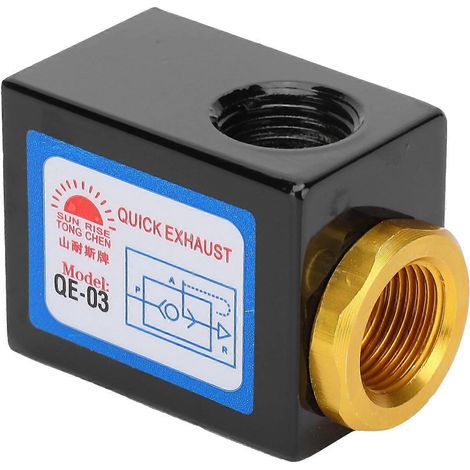 G3/8 Auslassventil Schnellablass Drucklegierung Pneumatik Mechanisches Zubehör QE 03