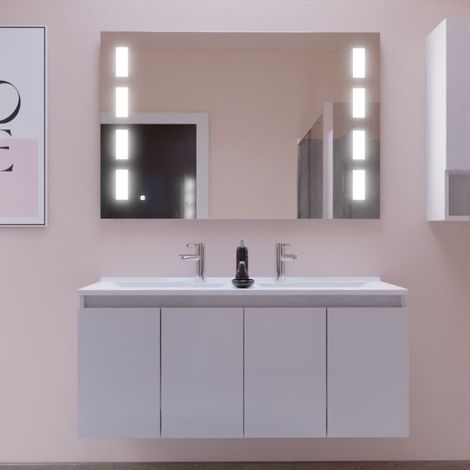 Doppelwaschtisch mˆbel PROLINE-Mˆbel 120 cm und Prestige-Spiegel - Weifl (1/5)
