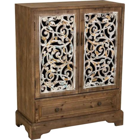 Armario de madera y metal marrón 83x38x102 (1/5)
