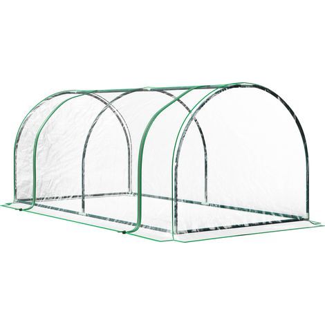 Serre, serre chaude avec porte, châssis froid, abri pour plantes, culture végétale, acier, plastique, 200 x 100 x 80 cm, verte (1/5)