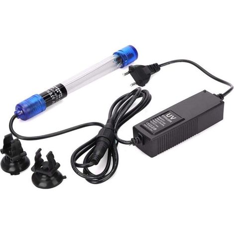 Stérilisateur UV Aquarium 220-240V, lampe de stérilisateur UV clarificateur d'eau tueur de bactéries, lampe de stérilisateur étanche pour aquarium aquarium étang piscine maison (11W) (1/5)