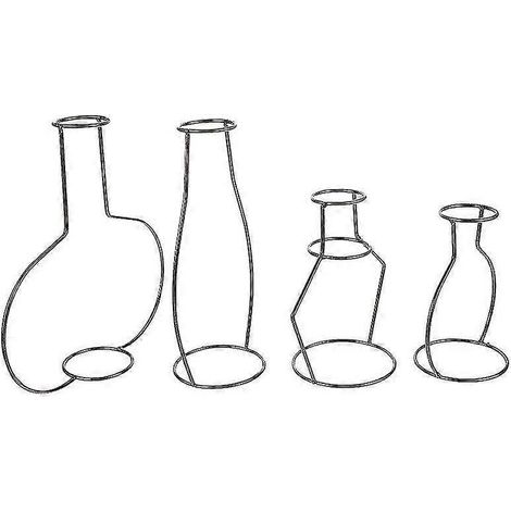 Vases 24 x 23 cm, lot de 4, en fer forgé, pour plantes hydroponiques.