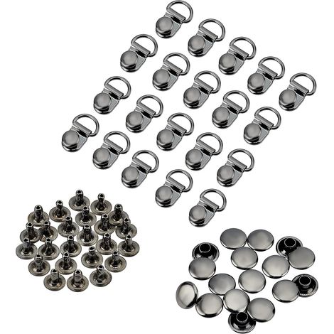 40pcs Crochets de lacet de botte, Laiton Chaussures Dentelle Boucle de sécurité Chaussures Oeillets Crochet Anneau en D avec rivets pour les chaussures de randonnée d'escalade, gunmetal (1/5)